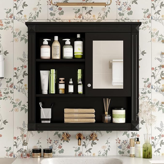 32'' Black Bathroom Wall Cabinet by THINK30