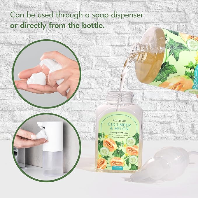 ROMIIE ZOI Natural Cucumber&Melon Foaming Hand Soap Refills 3-Pack - Image 8