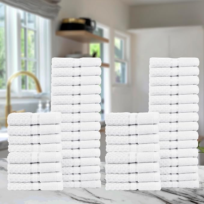 Ample Decor 100% Cotton Washcloths Set of 50 - Image 2
