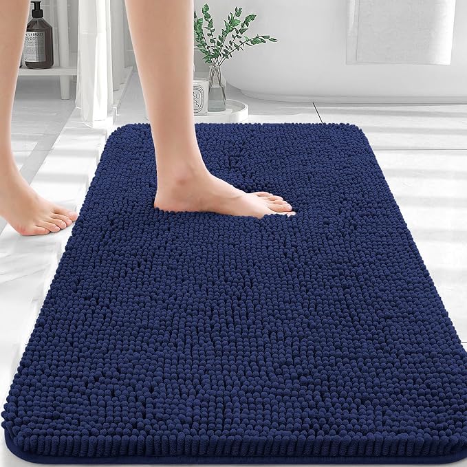 OLANLY Bathroom Rugs 36x24, Extra Soft Absorbent Chenille Bath Rugs, Rubber by OLANLY