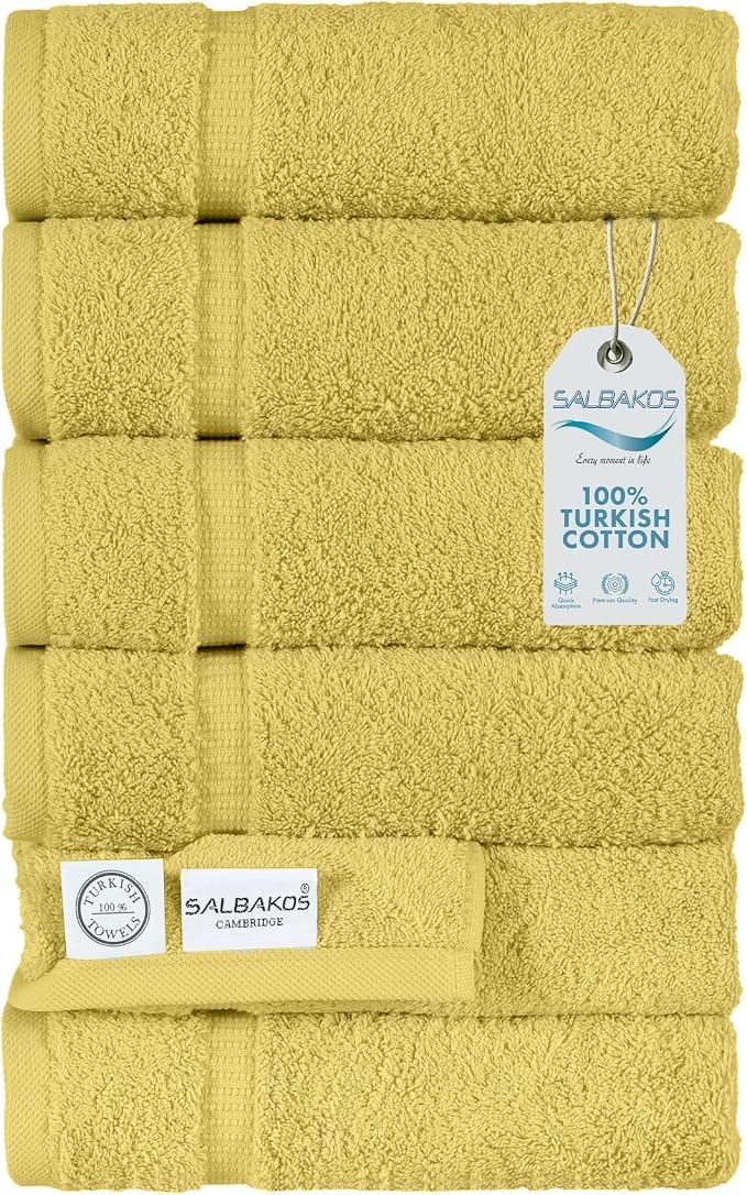 SALBAKOS 100% Turkish Cotton Hand Towel Set of 6 16x30 inch | Heirloom Quality - Image 4