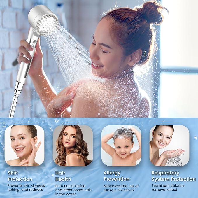 Filtered Shower Head with Handheld, High Pressure 3 Spray Mode Showerhead with - Image 6