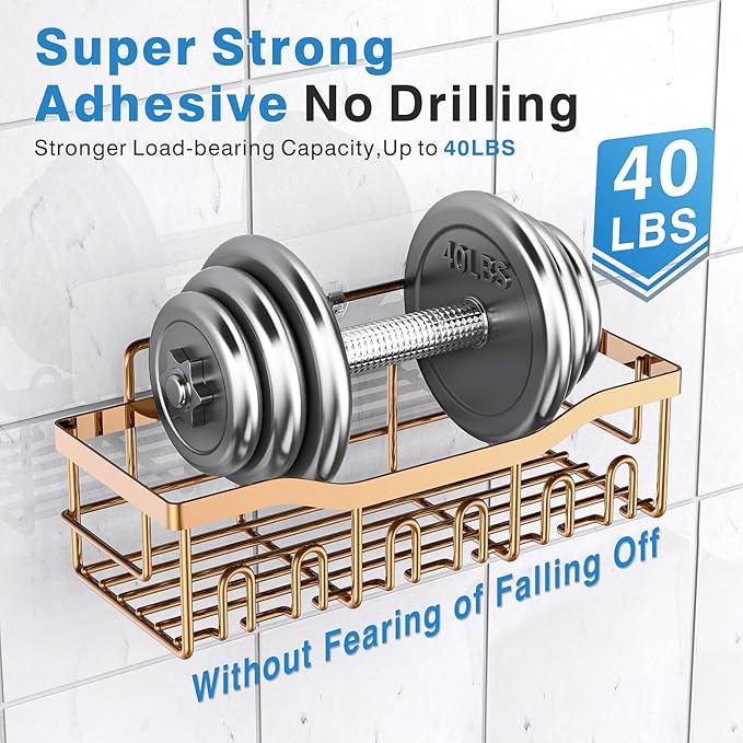 EUDELE Shower Caddy 2 Pack, Adhesive Organizer - Image 5
