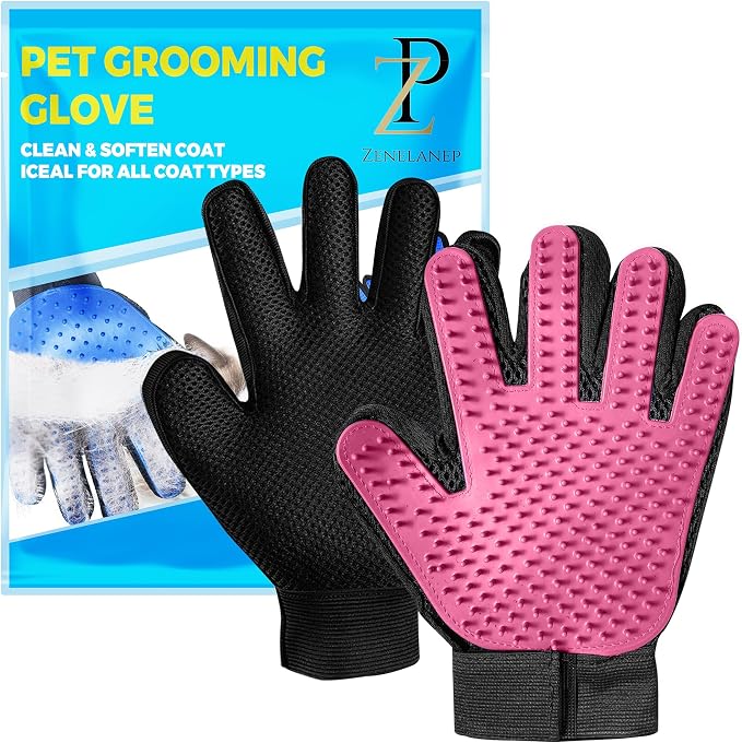 Upgrade Pet Grooming Gloves, Grooming Gloves by ZENELANEP