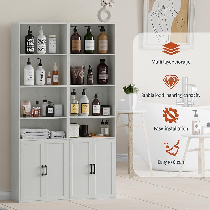 Tall Bathroom Storage Cabinet, Bathroom Floor Cabinet - Image 5