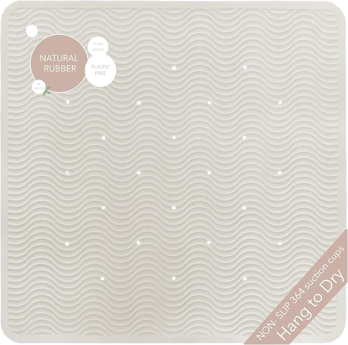 HEVEA Natural Rubber Wave Bath Mat – Square 21x21 in by HEVEA