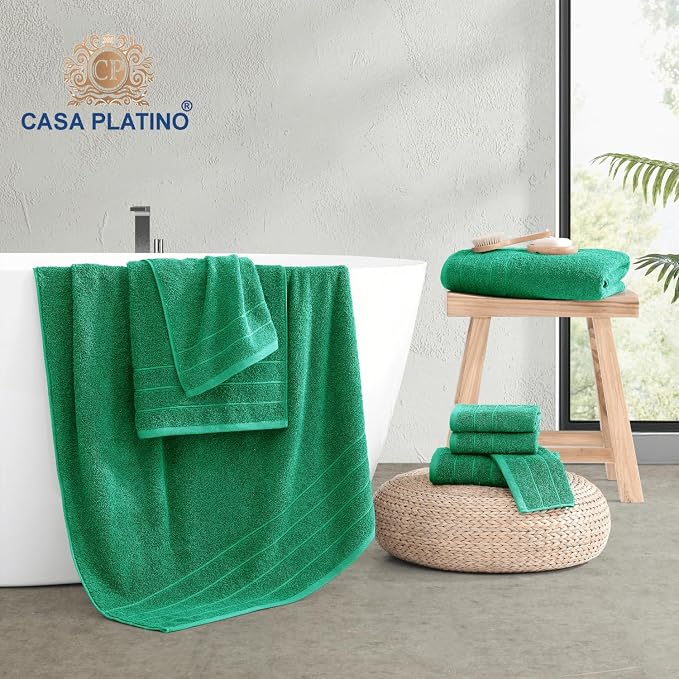 Casa Platino 100% Mercerized Cotton Bathroom Towel Set - Image 6