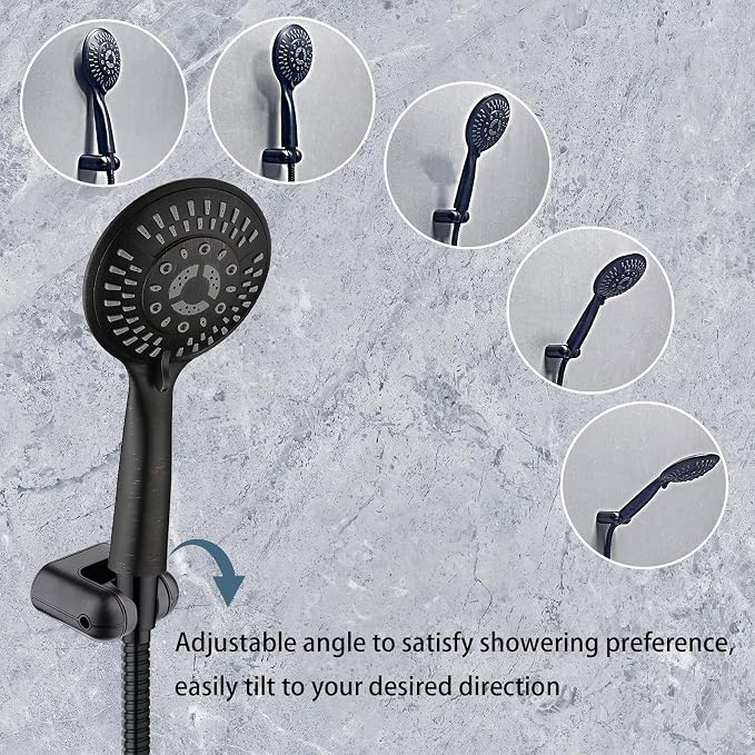 BRIGHT SHOWERS Shower Head Holder Wall Mount, Adjustable Handheld Shower Wand - Image 2