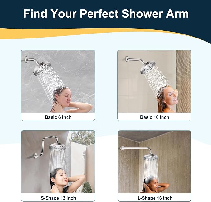 BRIGHT SHOWERS 6 Inch Brass Shower Arm - Image 7
