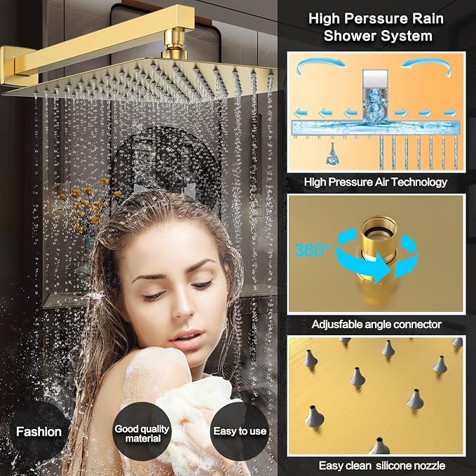 Rain Shower System 10 Inches Shower Head - Image 4