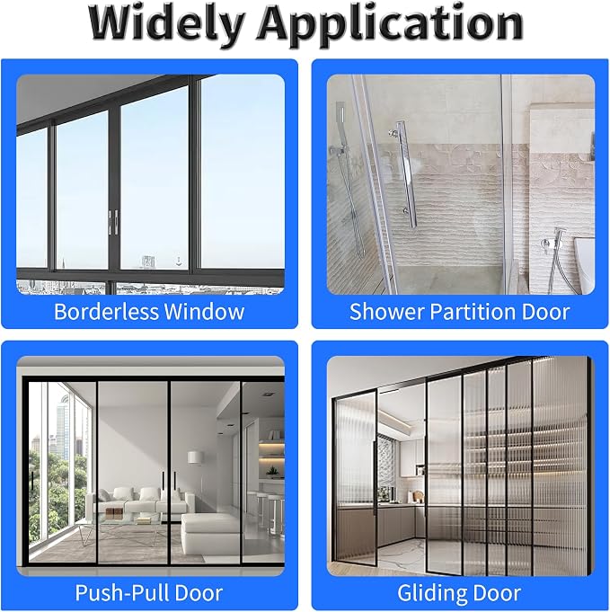 Shower Door Side Seal Strip, 118 Inch F-Type Frameless Shower Door Seal - Image 5