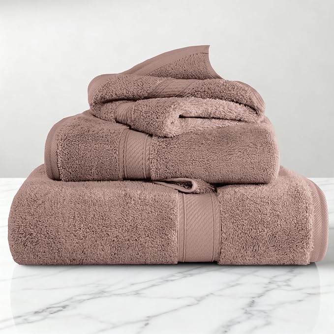 Superior Egyptian Cotton Pile 3-Piece Towel Set, 1 Bath, 1 Hand, 1 Face by SUPERIOR