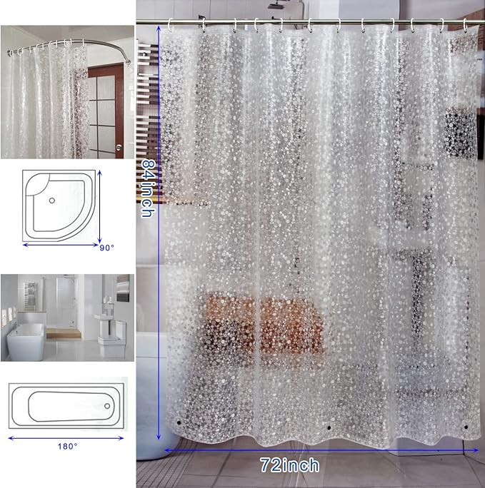 Bostofy EVA 3D Waterproof Shower Curtain Liner, 72”Width x 84”Length - Image 7
