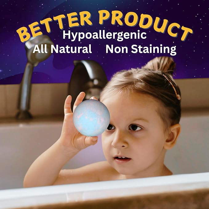 EvolutionUSA Space Bath Bombs for Boys & Girls, 6 Planet Bath Balls - Image 7