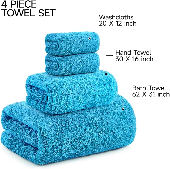 REDKISS Luxury Bath Towel Set of 4, 100% Cotton 900 GSM Premium Bathroom Towels - Image 4