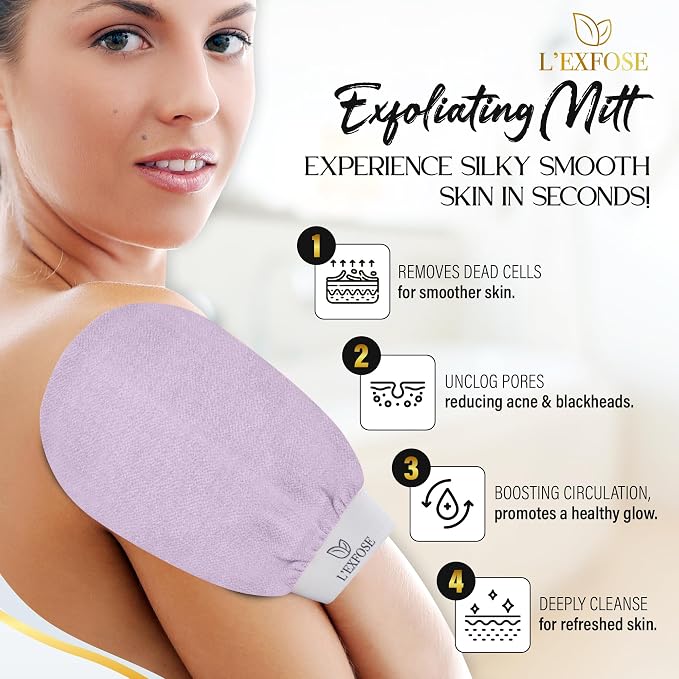L'Exfose Kessa Hammam Deep Exfoliating Glove 4pc - Image 2