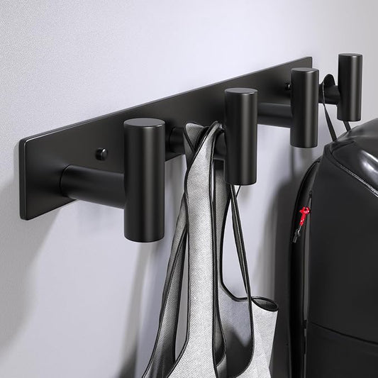 Wall Mounted Coat Rack-4 Hooks, Heavy Duty Stainless Steel Wall Hooks by VINHOLD