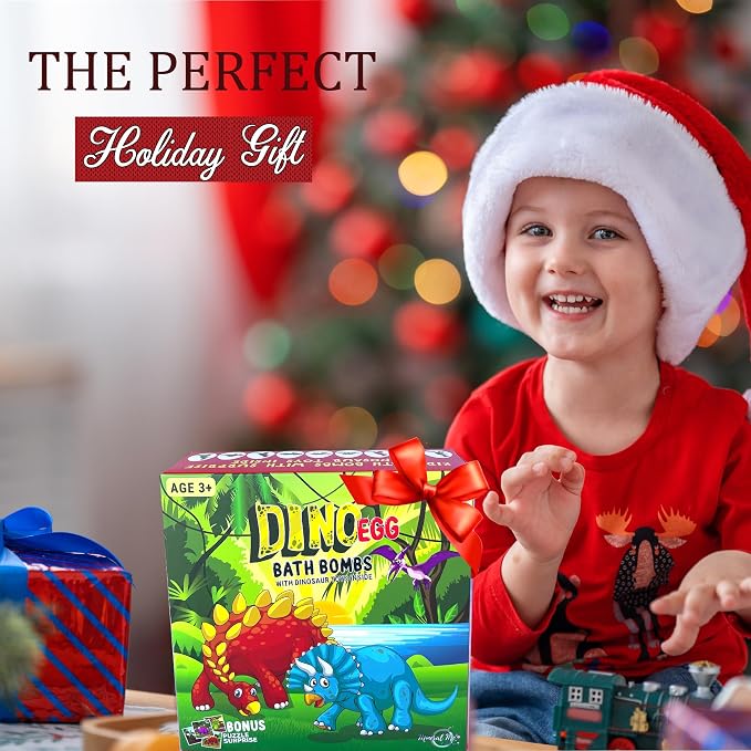 Bath Bombs for Kids with Surprise Toys Inside Plus Dinosaur Puzzle - Image 2