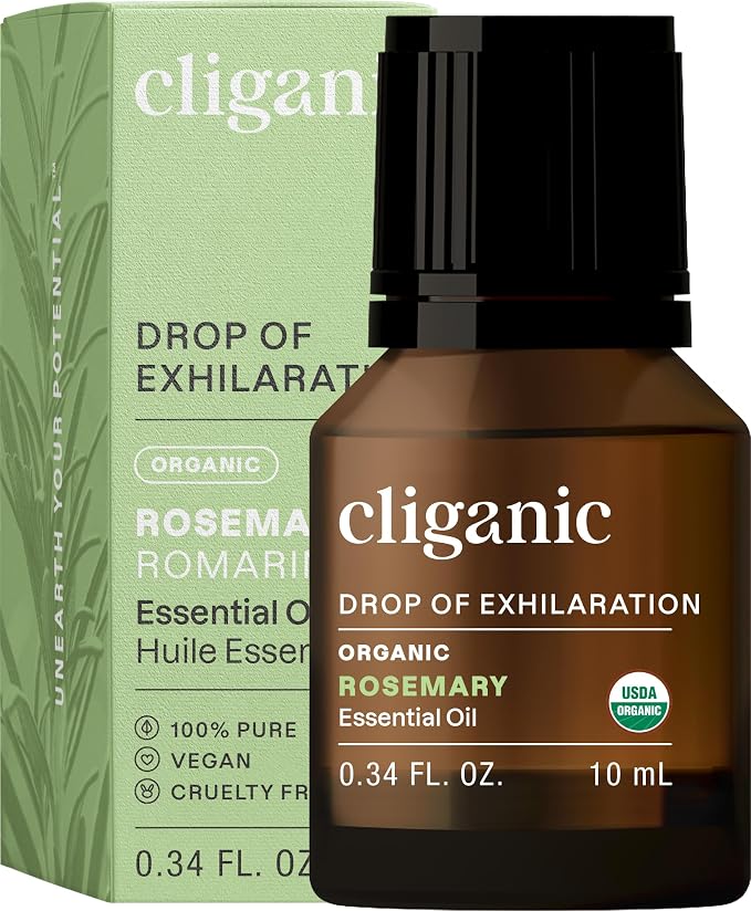 Cliganic Organic Rosemary Essential Oil, 100% Pure Natural, by Cliganic