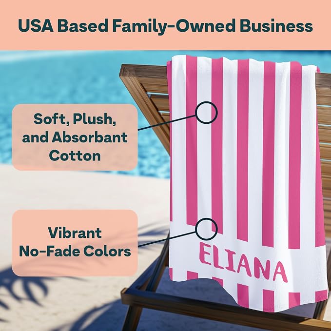 Ships Next Day - Personalized Beach Towel - Image 3