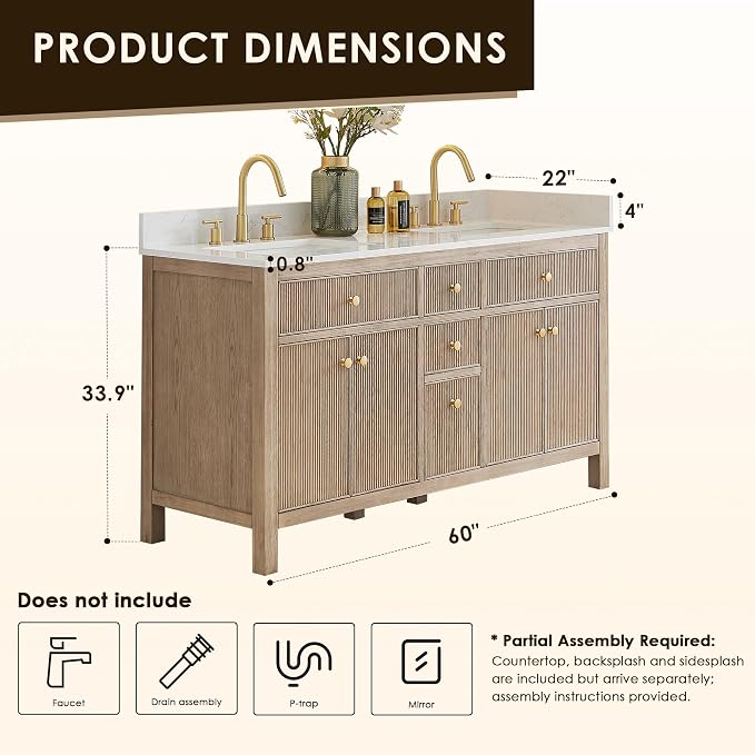 ALTAIR 60 in Bathroom Vanities Double Sink Vanity - Image 2