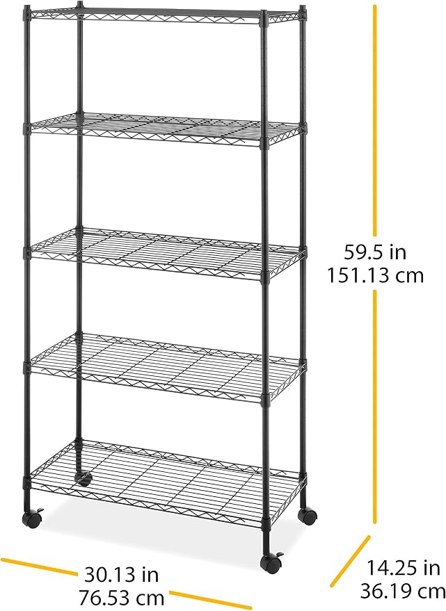 Whitmor 5 Tier Supreme Shelving Unit, Metal Storage Shelves, Adjustable Heavy - Image 3