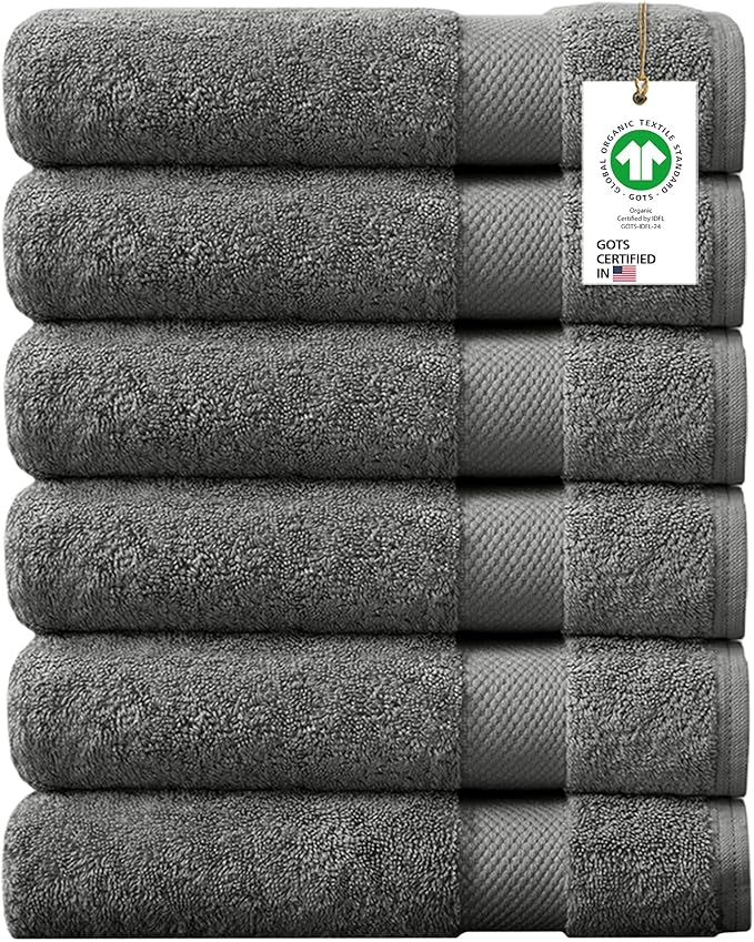 Delara 100% Organic Cotton Towels 650 GSM Plush Feather Touch Quick Dry Bath by Delara