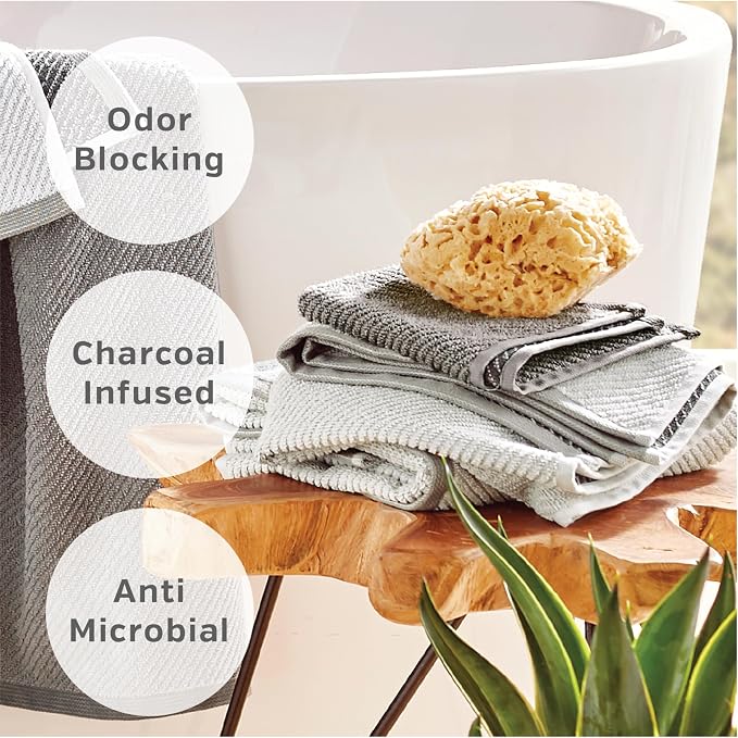 Wellbe 6-Piece Washcloth Set, Quick Dry, 13” x 13” - Image 4