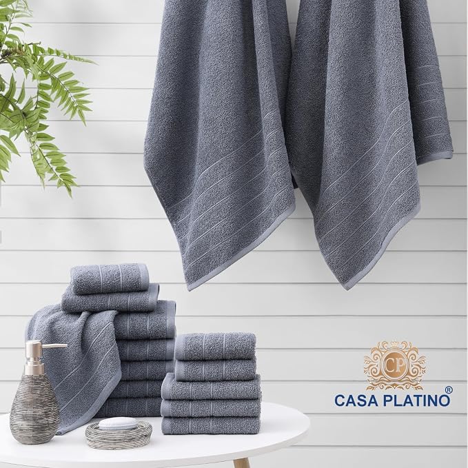 Casa Platino 100% Cotton Bath Towel Set – 24 Pc Set - Image 6
