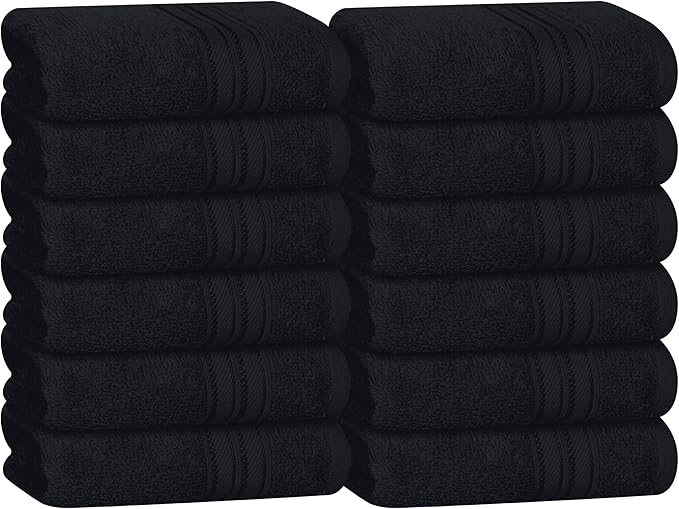 BOUTIQUO Ultra Soft Cotton Washcloths, Contains 12 Piece Face Cloths 12x12 inch by BOUTIQUO