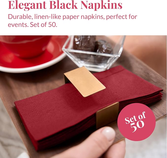 Prestee Red Napkins for Table - Image 2