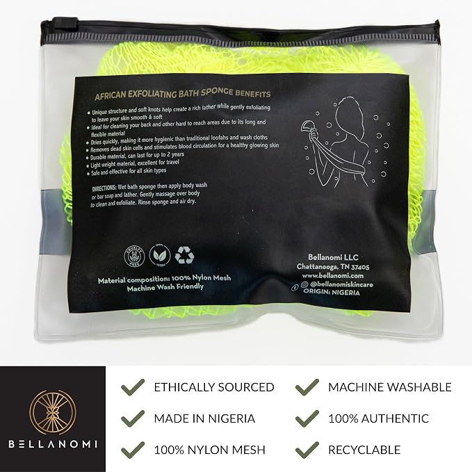 BELLANOMI African Exfoliating Net Sponge, Ethically sourced from Nigeria - Image 4