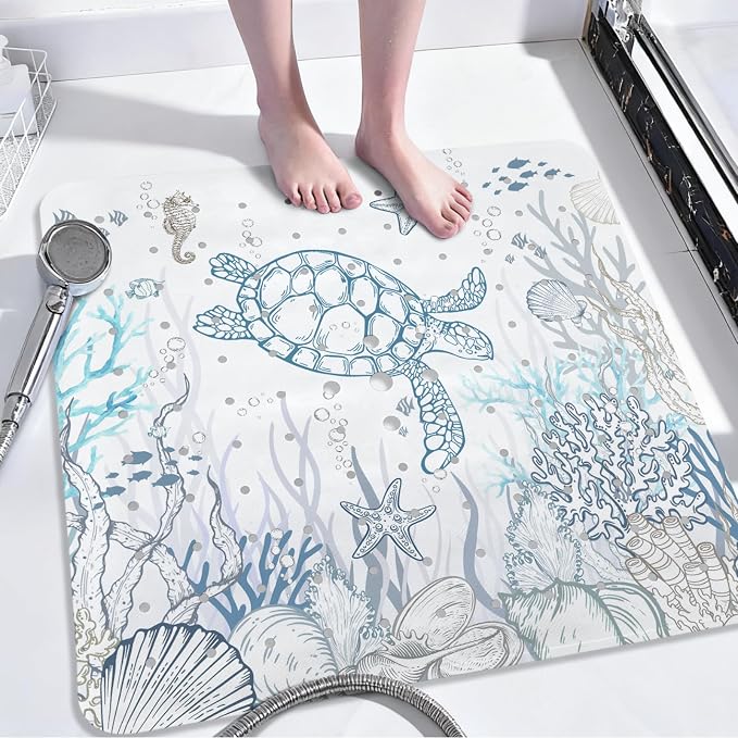 Sea Turtle Square Anti Slip Shower Mats by Unknown