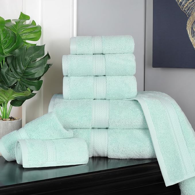 Superior Egyptian Cotton Pile 8 Piece Towel Set, Includes 2 Bath, 2 Hand - Image 10