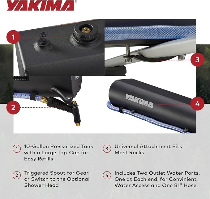Yakima RoadShower Portable Aluminum Pressurized Water Storage - Image 5
