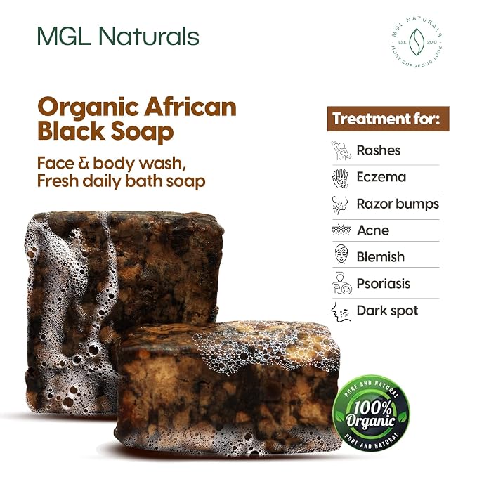 MGL Naturals Raw African Black Soap, 1 lb. - Image 2