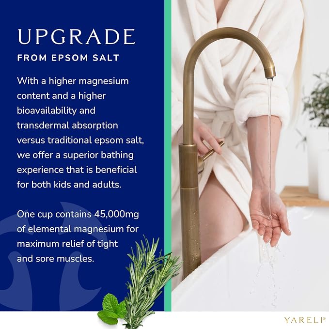 Yareli Magnesium Flakes, 5lb Rosemary Peppermint, Dead Sea Bath and Foot Soak - Image 8