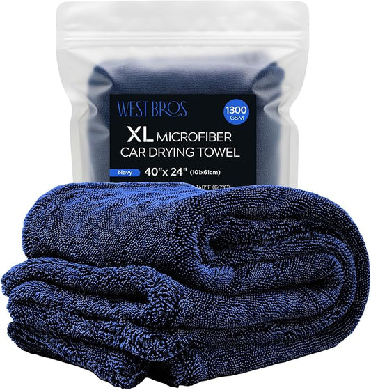 XL Car Drying Towel, 1300 GSM Professional Car Towel by WESTBROS