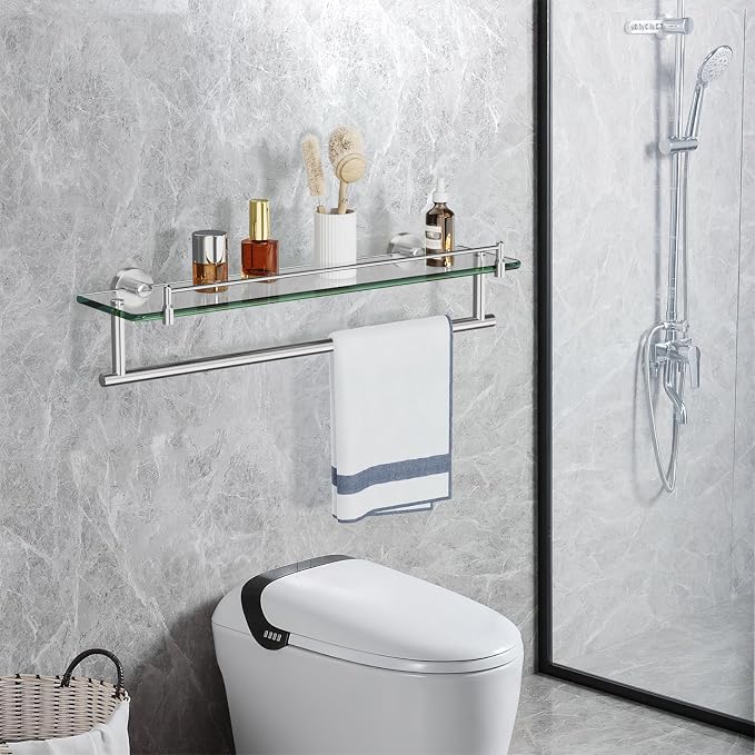 20-Inch Tempered Glass Bathroom Shelf - Image 2