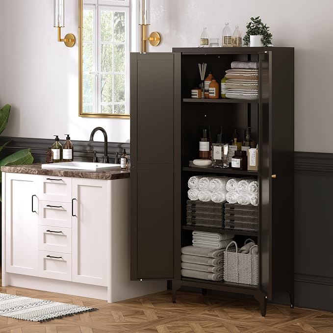65"Tall Kitchen Pantry Storage Cabinet, 5 Tier Freestanding Kitchen Cupboard - Image 7