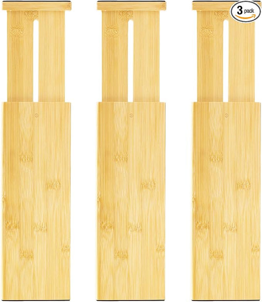 VaeFae 3 Pack Bamboo Drawer Dividers, Expandable Separators by VaeFaeDirect
