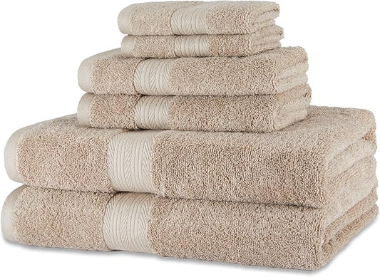 Amazon Basics Fade Resistant Bath, Hand and Washcloth Towel Set, 100% Cotton by AmazonBasics