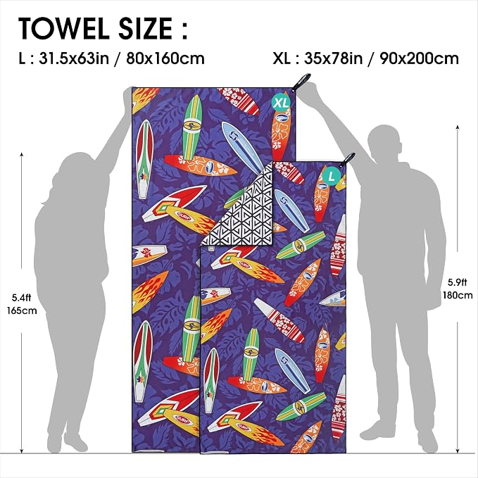 4Monster Microfiber Beach Towel Quick Dry, Super Absorbent Lightweight Travel - Image 4