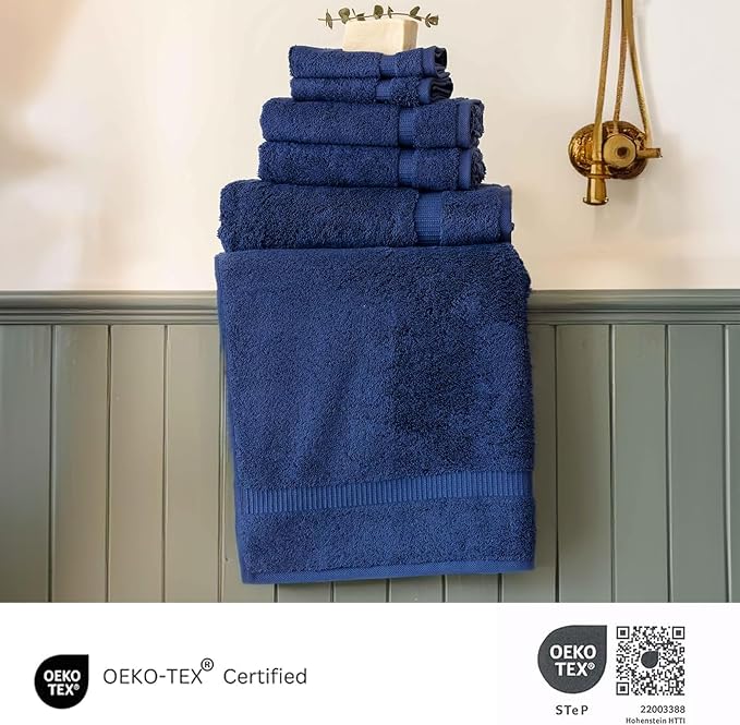 SALBAKOS - Luxury 6 Piece Towel Set, 100% Turkish Cotton, Quick Drying - Image 5