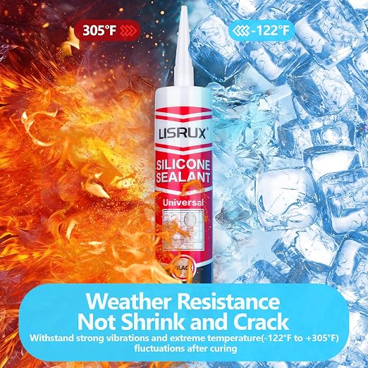 Black RTV Advanced Silicone Sealant & Caulk, 100% Silicone Black Caulking - Image 8