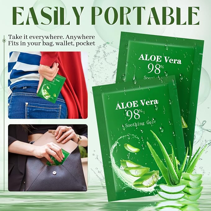 30 Pcs Travel Size Aloe Vera Gel 98% Organic After Sun Moisturizer - Image 4