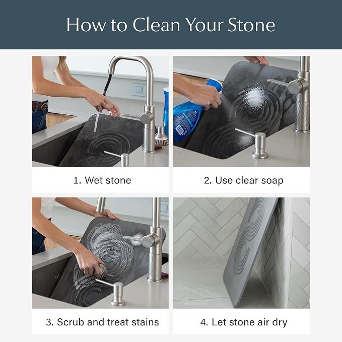 Dorai Home Bath Stone Mat 23.6"x15.4" – Quick-Dry, Non-Slip Diatomite Stone - Image 6
