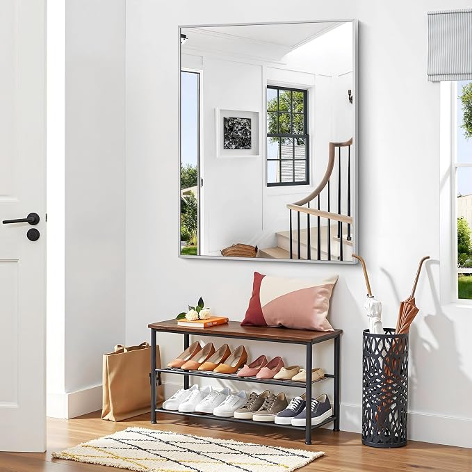 BONEWEI Silver Bathroom Mirror, 36x48 inch Wall Mirror - Image 5