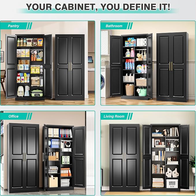SISESOL 71" Tall Storage Cabinet - Image 5