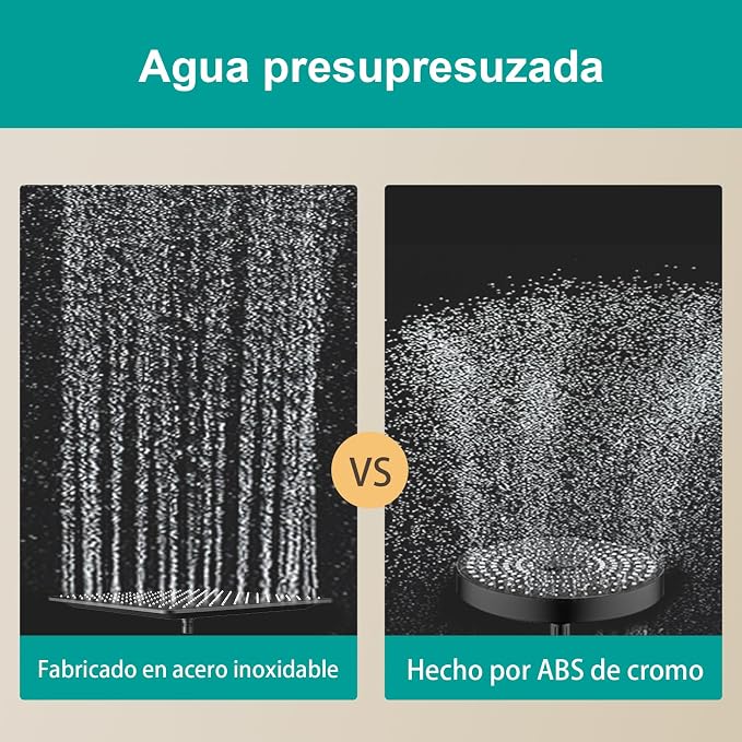 Square Rain Shower Head, High Flow Stainless Steel, Work - Image 6